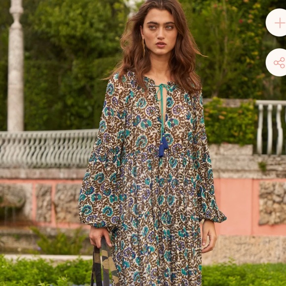 Oliphant Dresses Oliphant Balloon Sleeve Maxi Dress In Napa Olive